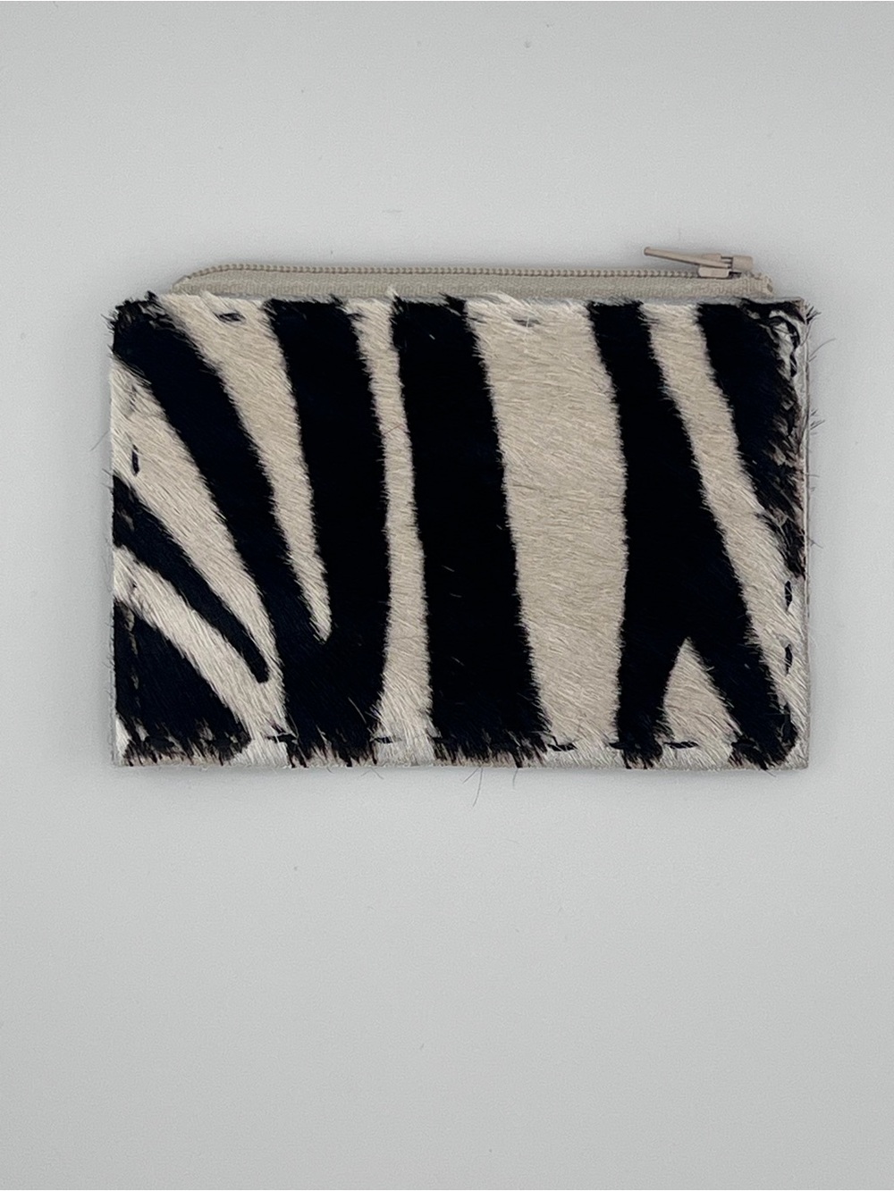 Zebra Print Hair-on Hide Card Wallet